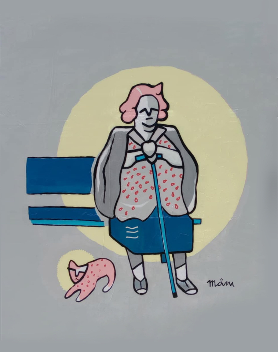 mäm mural lakkos heraklion lady and cat